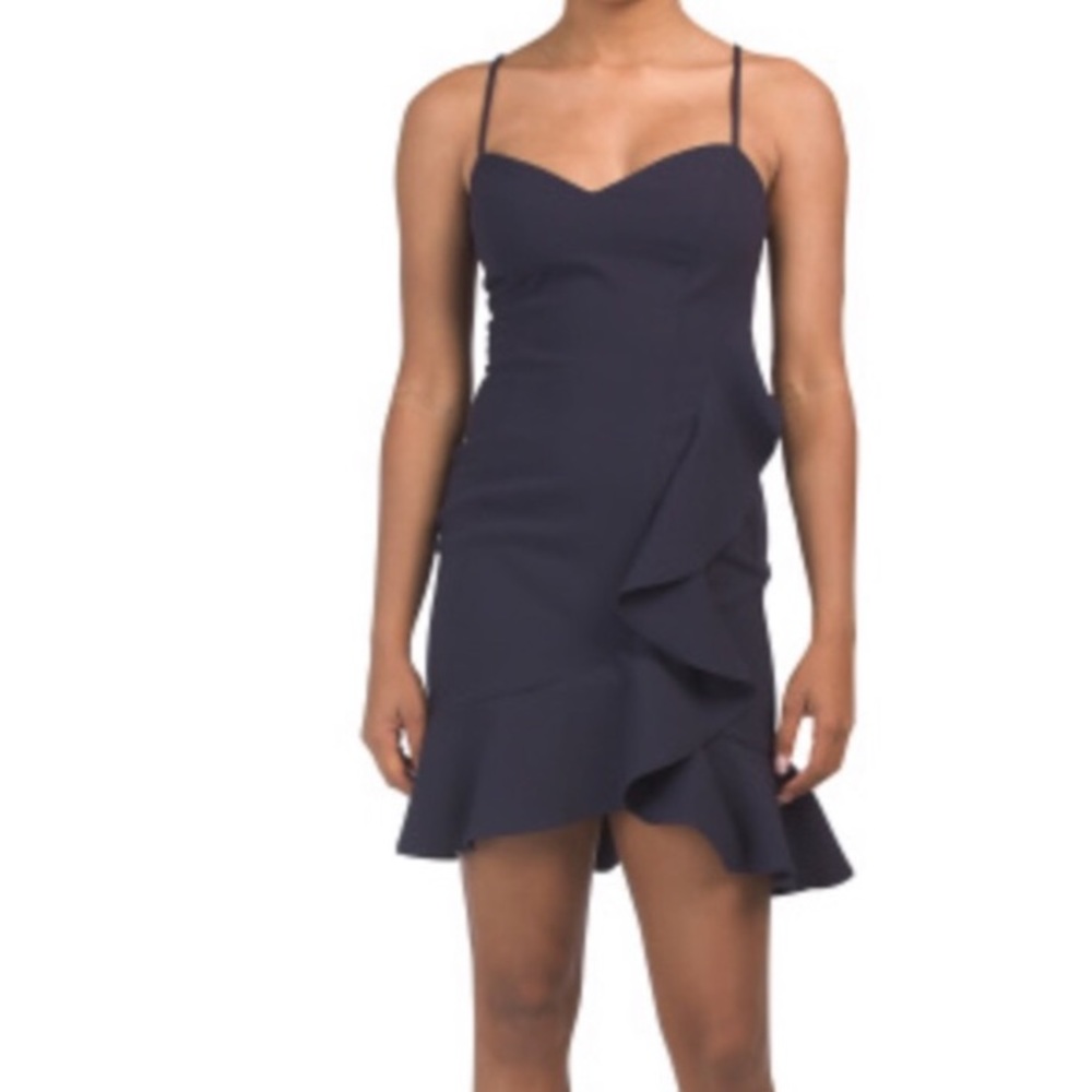 Likely Laverna Navy Ruffle Dress New With Tags